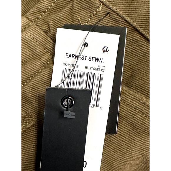 Earnest Sewn Distressed Shorts Mid Length High Rise Twill Denim Brown W 24 NWT - Picture 8 of 10